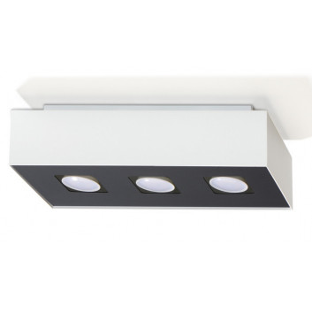 Plafon Sollux Ligthing Mono 2, 24x14cm, pravouhlý GU10 2x40W, biely/čierna