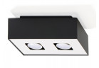 Plafon Sollux Ligthing Mono 2, 24x14cm, pravouhlý GU10 2x40W, čierna