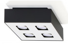 Plafon Sollux Ligthing Mono 4, 24x24cm, štvorcová, GU10 4x40W, čierna
