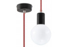Lampa Závěsná Sollux Ligthing Edison, 8cm, E27 1x60W, czarno/červená