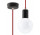 Lampa Závěsná Sollux Ligthing Edison, 8cm, E27 1x60W, czarno/červená