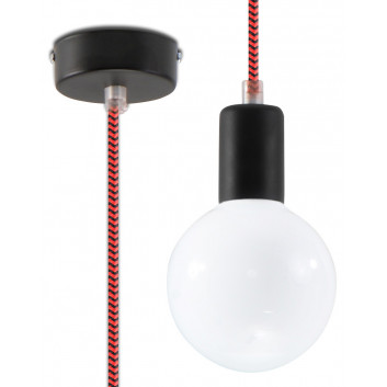 Lampa Závěsná Sollux Ligthing Edison, 8cm, E27 1x60W, czarno/biela