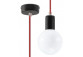 Lampa Závěsná Sollux Ligthing Edison, 8cm, E27 1x60W, czarno/biela
