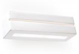 Nástenné svietidlo keramický Sollux Ligthing Leo Line, 15cm, E27 1x60W, biely