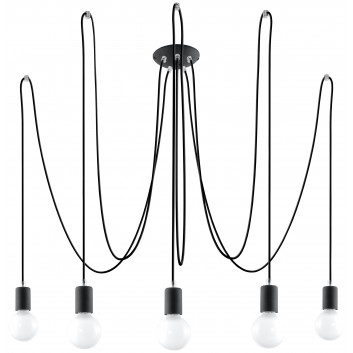 Lampa Závěsná Sollux Ligthing Edison 3, E27 3x60W, čierna
