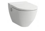 Toaleta myjąca Laufen Cleanet Riva, závesné, 60x35,5cm, bez splachovacieho kruhu, sedadlo s pozvoľným sklápaním, biely 