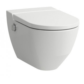 Toaleta myjąca Laufen Cleanet Riva, závesné, 60x35,5cm, bez splachovacieho kruhu, sedadlo s pozvoľným sklápaním, biely 