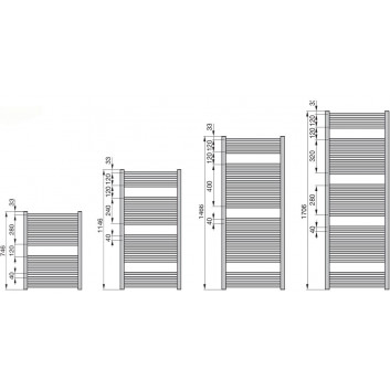Radiátor Zehnder Metropolitan Bar 80,5 x 40 cm - biela