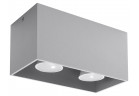 Plafon Sollux Ligthing Quad Maxi, 20cm, GU10 2x6W LED, šedý
