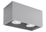 Plafon Sollux Ligthing Quad Maxi, 20cm, GU10 2x6W LED, čierna
