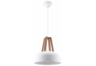 Lampa Závěsná Sollux Ligthing Casco, 30cm, E27 1x60W, biely/naturalne drevo