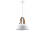 Lampa Závěsná Sollux Ligthing Casco, 30cm, E27 1x60W, biely/čierne drevo