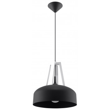 Lampa Závěsná Sollux Ligthing Casco, 30cm, E27 1x60W, biely/čierne drevo