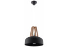 Lampa Závěsná Sollux Ligthing Casco, 30cm, E27 1x60W, čierna/drevo naturalne