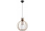 Lampa Závěsná Sollux Ligthing Casco, 30cm, E27 1x60W, čierna/drevo naturalne