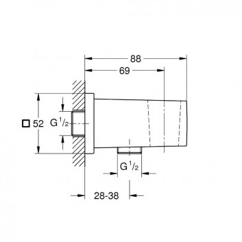 Pripojovacie koleno Grohe Euphoria Cube przyłączeniowe, nástenné, DN15, chróm- sanitbuy.pl