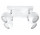 Plafon Sollux Ligthing Oculare 4, 25x25cm, 4xGU10 LED 6W, biely