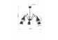 Żyrandol Sollux Ligthing Stark 3, klosz, 70cm, pohyblivé ramiona, E27 3x60W, čierna