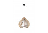 Lampa Závěsná Sollux Ligthing Aprilla, 43cm, E27 1x60W, čierna/naturalne drevo