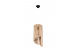 Lampa Závěsná Sollux Ligthing Aprilla, 43cm, E27 1x60W, čierna/naturalne drevo