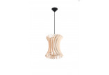 Lampa Závěsná Sollux Ligthing Elza, 40cm, E27 1x60W, čierna/naturalne drevo