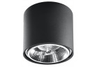Plafon Sollux Ligthing Tiube, 12cm, okrúhly, GU10 1x40W, čierna