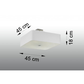 Żyrandol Sollux Ligthing Lokko 1, štvorcová, 45x45cm, E27 5x60W, biely