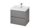 Set B109, skrinka Cersanit Crea z umywalką Crea 60, Závěsná, 2 szuflady, zmontowana, šedý matnéný