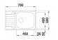 Drez obojstranný Blanco Dinas XL 6 S 1000x500 mm obojstranný, s automatickým uzáverom - brúsená oceľ