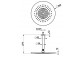 Horná sprcha Gessi Shower316, okrúhla, 355mm, regulowana, s ramenom nastenným 500mm, brúsená oceľ