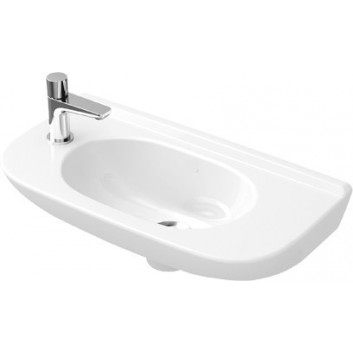 Umývadlo závesné Villeroy&Boch O.novo, 50x25cm, bez prepadu, bez otvoru pre batériu, CeramicPlus, Weiss Alpin, 