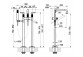 Batérie voľne stojaca na podlahu Gessi Bath316, 2 výstupy vody, Sprchový set, brúsená oceľ