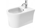 Závesný bidet Duravit White Tulip, 54x37cm, z prepadom, otvor na batériu, biely