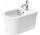 Závesný bidet Duravit White Tulip, 54x37cm, z prepadom, otvor na batériu, biely