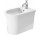 Bidet stojaci przyścienne Duravit White Tulip, 58x37cm, z prepadom, otvor na batériu, biely