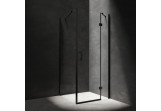 Obdĺžniková Sprchový kút Omnires Manhattan, 80x90cm, dverí sklopné, sklo transparentní, profil čierna matnéný