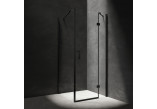 Štvorcová Sprchový kút Omnires Manhattan, 80x80cm, dverí sklopné, sklo transparentní, profil čierna matnéný
