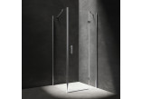 Obdĺžniková Sprchový kút Omnires Manhattan, 80x70cm, dverí sklopné, sklo transparentní, profil chróm