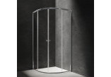 Štvrťkruhový Sprchový kút Omnires Bronx, 80x80cm, dverí posuvné, sklo transparentní, profil chróm