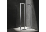 Štvorcová Sprchový kút Omnires Bronx, 90x90cm, dverí posuvné, sklo transparentní, profil chróm