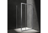 Obdĺžniková Sprchový kút Omnires Bronx, 110x90cm, dverí posuvné 3-częściowe, sklo transparentní, profil chróm