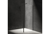Sprchový kút walk-in Omnires Marina, 80x30cm, s pevnou bočnou stenou, sklo transparentní, profil čierna matnéný