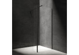 Sprchový kút walk-in Omnires Marina, 90x30cm, s pevnou bočnou stenou, sklo transparentní, profil čierna matnéný
