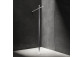 Sprchový kút walk-in Omnires Marina, 80x30cm, s pevnou bočnou stenou, sklo transparentní, profil čierna matnéný