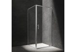 Štvorcová Sprchový kút Omnires S, 80x80cm, dverí sklopné, sklo transparentní, profil chróm