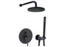 Sprchový set Paffoni Light, podomietkový, 2 výstupy vody, Horná sprcha okrúhla 225mm, čierna matnéný