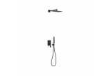 Sprchový set Tres Slim Exclusive, podomietkový, Rapid-Box, 2 výstupy vody, Horná sprcha 300x200mm, čierna matnéný
