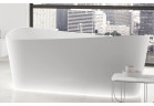 Vaňa voľne stojaca s hydromasážou rohová ľavé Novellini Infinitive Natural Air, 170x75cm, konglomerát Novotech, z armatnénýurą, biely matnéný