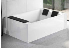 Rohová vaňa s hydromasážou Novellini Divina Dual Natural Air, 190x140cm, pre montáž vpravo, s roštom, Batéria s funkciou napełniana przz prepad, bez plášťa, biely lesklá
