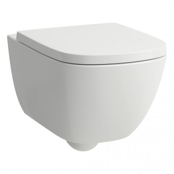 Súprava závesné WC WC s pozvoľným sklápaním sedadlo Laufen Palomba/INO, 54x36,5cm, Rimless, biely